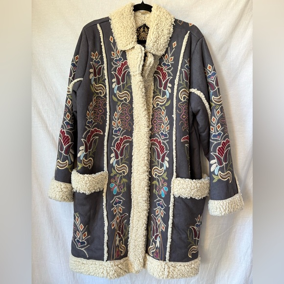 Johnny Was Biya Sherpa Coat - Picture 1 of 16